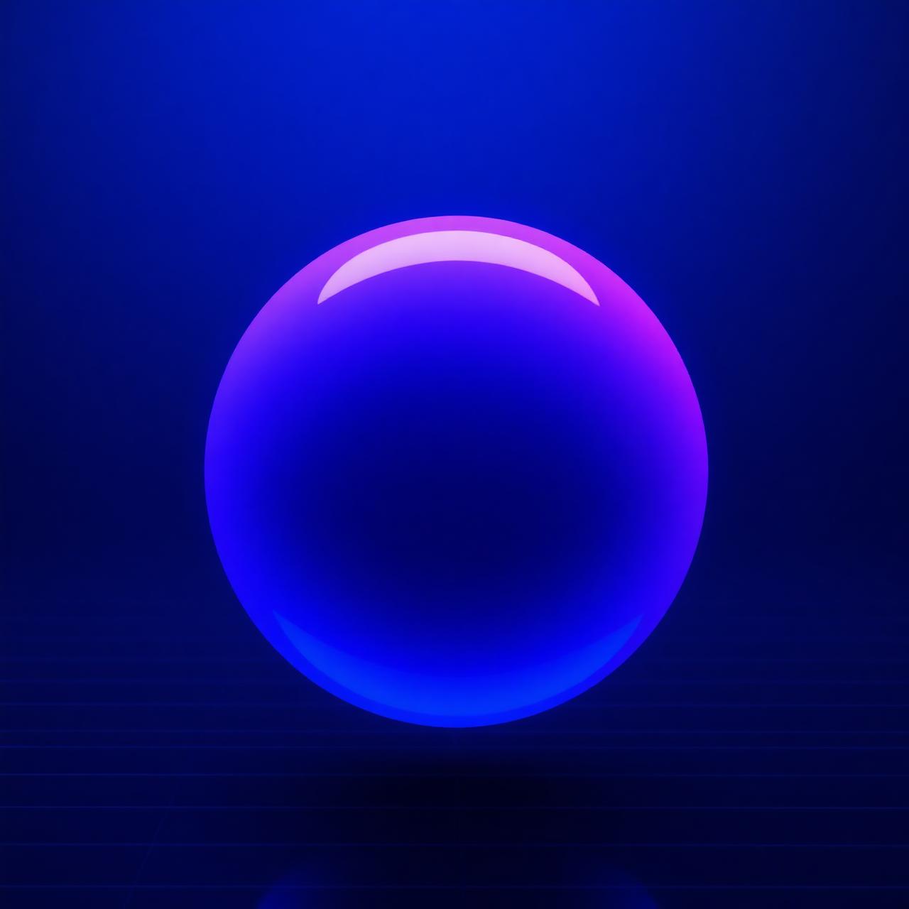 Abstract indigo orb representing lead generation engine
